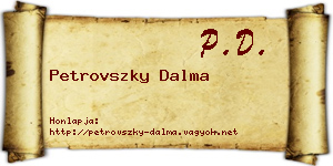 Petrovszky Dalma névjegykártya